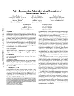 Active Learning for Automated Visual Inspection of Manufactured Products