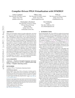 Compiler-Driven FPGA Virtualization with SYNERGY
