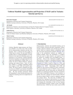 Uniform Manifold Approximation and Projection (UMAP) and its Variants:
  Tutorial and Survey
