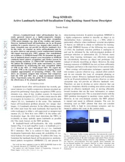 Deep SIMBAD: Active Landmark-based Self-localization Using Ranking
  -based Scene Descriptor