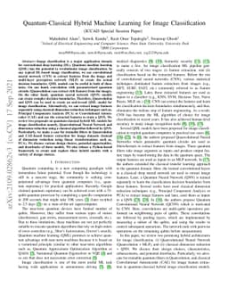 Quantum-Classical Hybrid Machine Learning for Image Classification
  (ICCAD Special Session Paper)