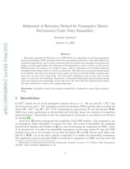 Refinement of Hottopixx Method for Nonnegative Matrix Factorization
  Under Noisy Separability