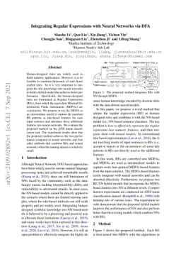 Integrating Regular Expressions with Neural Networks via DFA