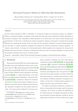 Adversarial Parameter Defense by Multi-Step Risk Minimization