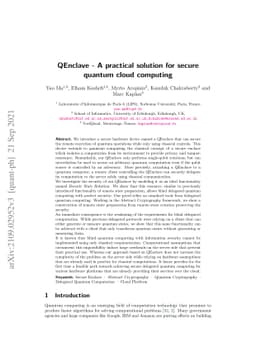 QEnclave -- A practical solution for secure quantum cloud computing
