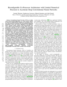 Reconfigurable co-processor architecture with limited numerical
  precision to accelerate deep convolutional neural networks
