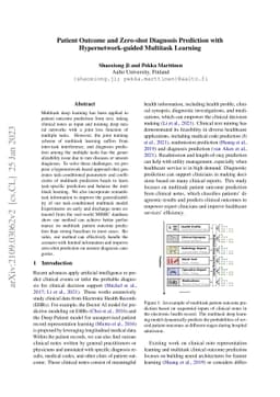 Patient Outcome and Zero-shot Diagnosis Prediction with
  Hypernetwork-guided Multitask Learning