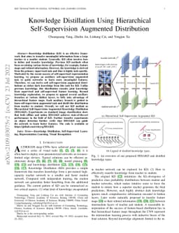 Knowledge Distillation Using Hierarchical Self-Supervision Augmented
  Distribution