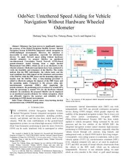 OdoNet: Untethered Speed Aiding for Vehicle Navigation Without Hardware
  Wheeled Odometer