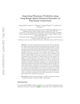 Improving Phenotype Prediction using Long-Range Spatio-Temporal Dynamics
  of Functional Connectivity