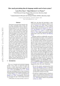 How much pretraining data do language models need to learn syntax?
