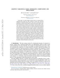 Adaptive variational Bayes: Optimality, computation and applications