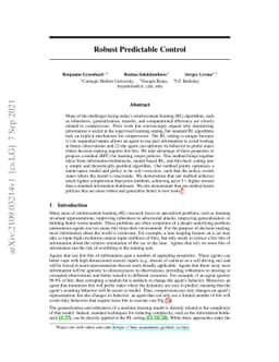 Robust Predictable Control