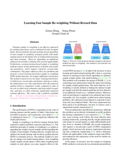 Learning Fast Sample Re-weighting Without Reward Data
