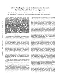 A New Non-Negative Matrix Co-Factorisation Approach for Noisy Neonatal
  Chest Sound Separation