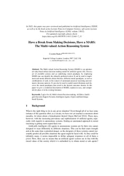 Have a break from making decisions, have a MARS: The Multi-valued Action
  Reasoning System