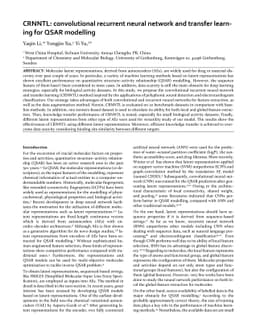 CRNNTL: convolutional recurrent neural network and transfer learning for
  QSAR modelling
