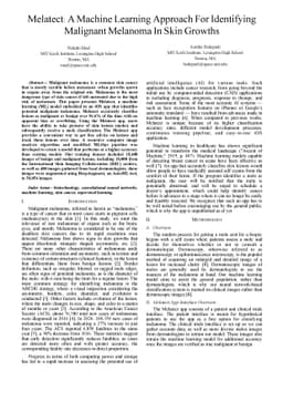 Melatect: A Machine Learning Model Approach For Identifying Malignant
  Melanoma in Skin Growths