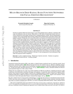 Multi-Branch Deep Radial Basis Function Networks for Facial Emotion
  Recognition
