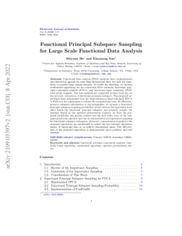 Functional Principal Subspace Sampling for Large Scale Functional Data
  Analysis