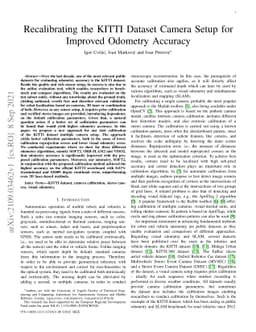 Recalibrating the KITTI Dataset Camera Setup for Improved Odometry
  Accuracy