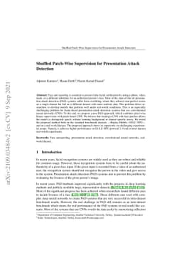Shuffled Patch-Wise Supervision for Presentation Attack Detection