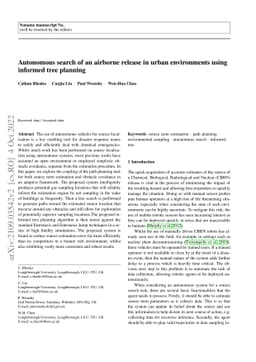 Autonomous search of an airborne release in urban environments using
  informed tree planning