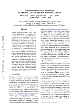 Label Verbalization and Entailment for Effective Zero- and Few-Shot
  Relation Extraction