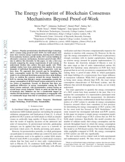 The Energy Footprint of Blockchain Consensus Mechanisms Beyond
  Proof-of-Work