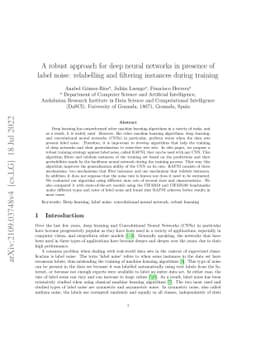 A robust approach for deep neural networks in presence of label noise:
  relabelling and filtering instances during training