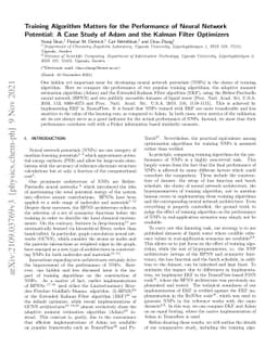 Training Algorithm Matters for the Performance of Neural Network
  Potential: A Case Study of Adam and the Kalman Filter Optimizers