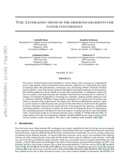 Tom: Leveraging trend of the observed gradients for faster convergence