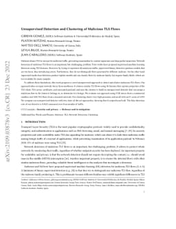 Unsupervised Detection and Clustering of Malicious TLS Flows