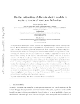 On the estimation of discrete choice models to capture irrational
  customer behaviors