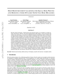 Deep Reinforcement Learning for Equal Risk Pricing and Hedging under
  Dynamic Expectile Risk Measures