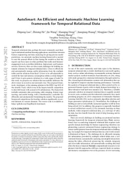 AutoSmart: An Efficient and Automatic Machine Learning framework for
  Temporal Relational Data