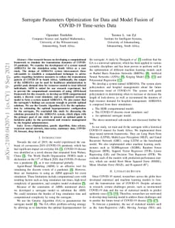 Surrogate Parameters Optimization for Data and Model Fusion of COVID-19
  Time-series Data