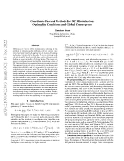 Coordinate Descent Methods for DC Minimization: Optimality Conditions
  and Global Convergence