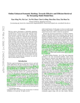 Online Enhanced Semantic Hashing: Towards Effective and Efficient
  Retrieval for Streaming Multi-Modal Data