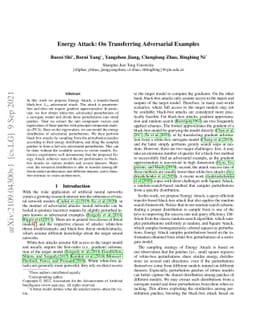 Energy Attack: On Transferring Adversarial Examples