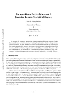 Compositional Active Inference I: Bayesian Lenses. Statistical Games