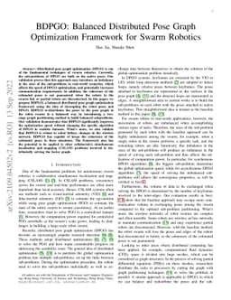 BDPGO: Balanced Distributed Pose Graph Optimization Framework for Swarm
  Robotics