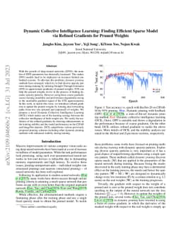 Dynamic Collective Intelligence Learning: Finding Efficient Sparse Model
  via Refined Gradients for Pruned Weights
