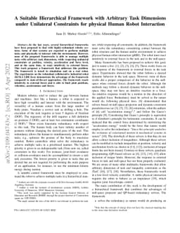 A Suitable Hierarchical Framework with Arbitrary Task Dimensions under
  Unilateral Constraints for physical Human Robot Interaction