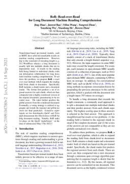 RoR: Read-over-Read for Long Document Machine Reading Comprehension