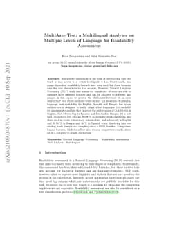 MultiAzterTest: a Multilingual Analyzer on Multiple Levels of Language
  for Readability Assessment