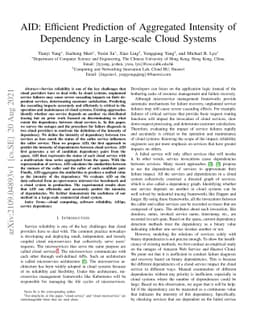 AID: Efficient Prediction of Aggregated Intensity of Dependency in
  Large-scale Cloud Systems
