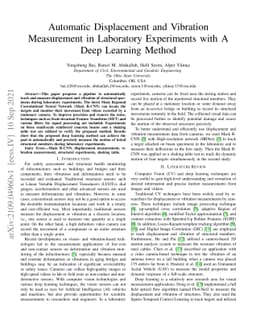 Automatic Displacement and Vibration Measurement in Laboratory
  Experiments with A Deep Learning Method
