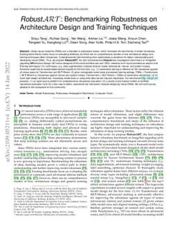 RobustART: Benchmarking Robustness on Architecture Design and Training
  Techniques