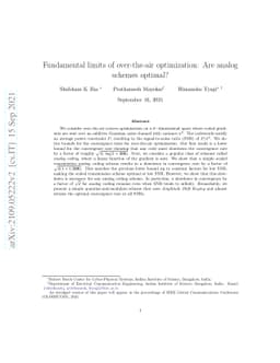 Fundamental limits of over-the-air optimization: Are analog schemes
  optimal?